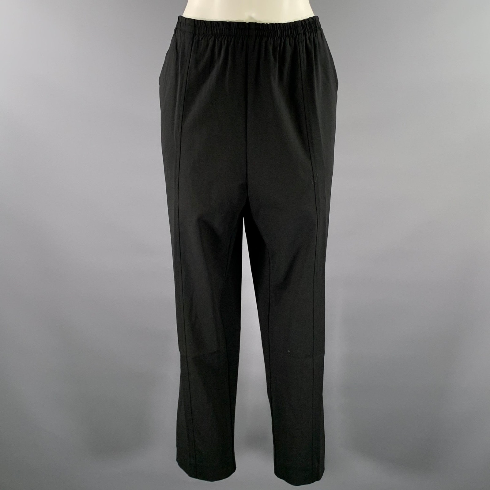 Eskandar Size Xl Black Wool Elastane Pants